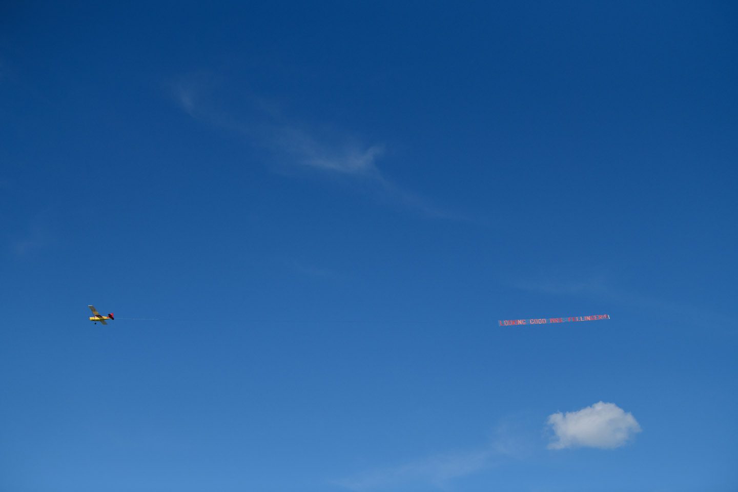 Outer Banks wedding airplane banner announcement