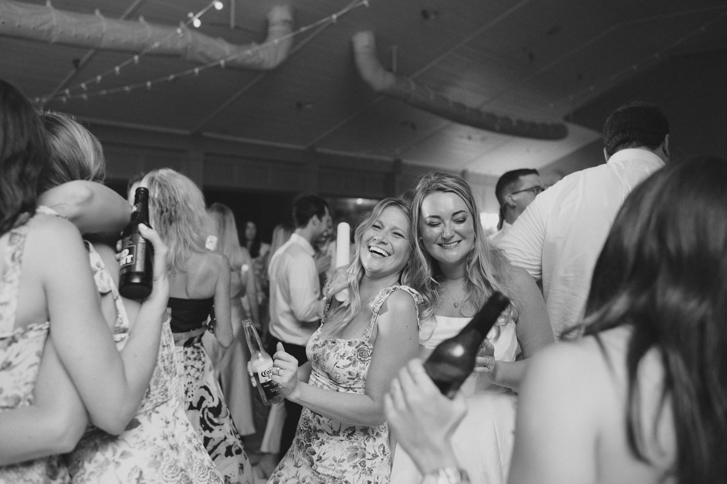 Dancing with friends and enjoying an Outer banks wedding