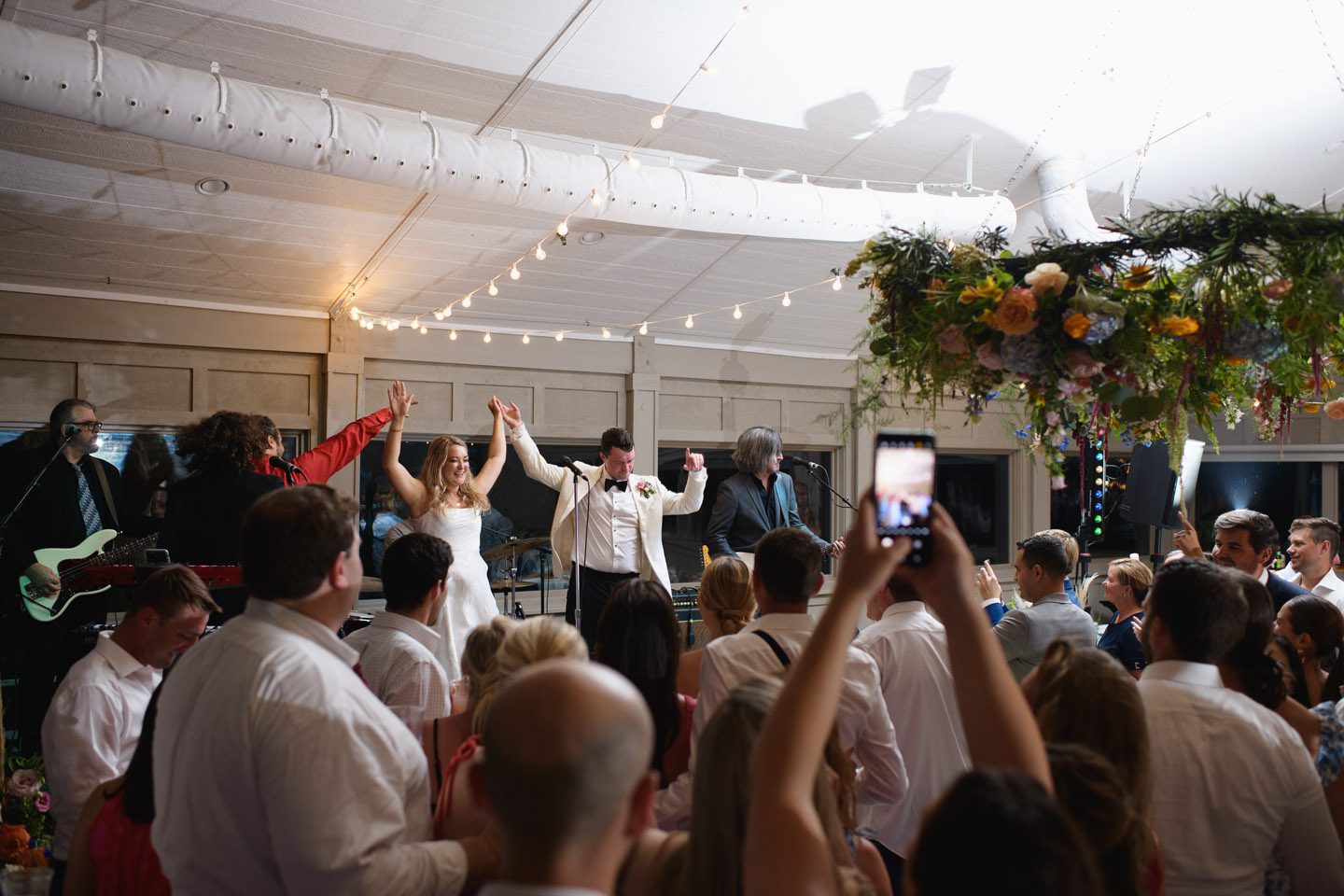 Fun and dancing at a lively Outer Banks wedding