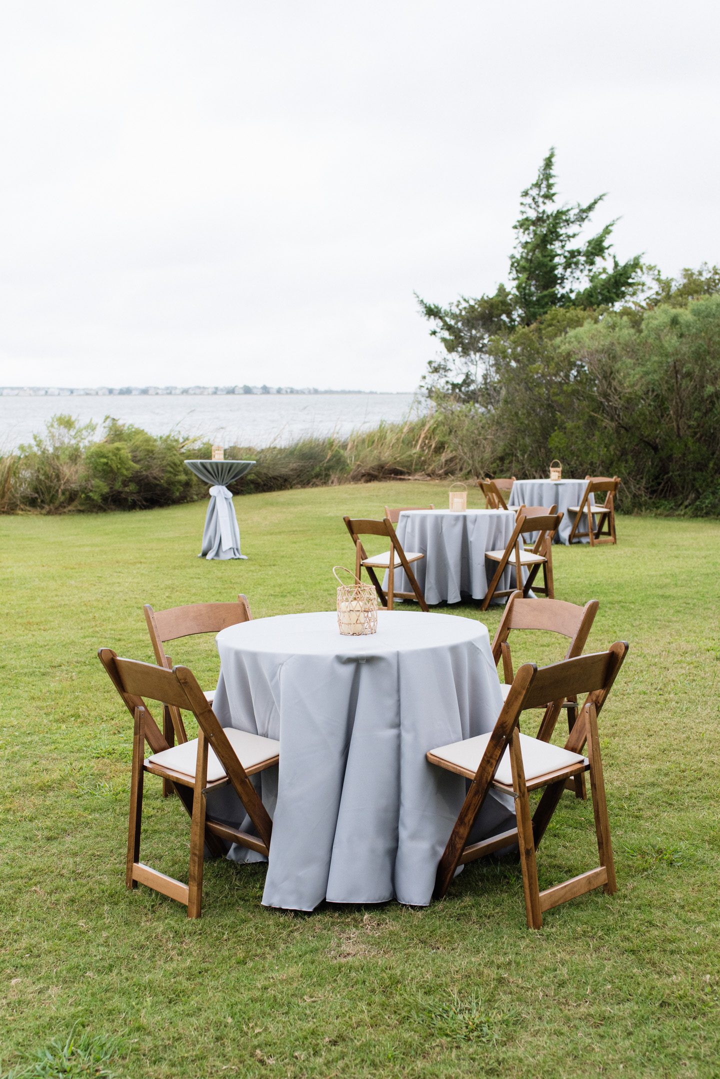 Wedding cocktail hour at Festival Park in Manteo