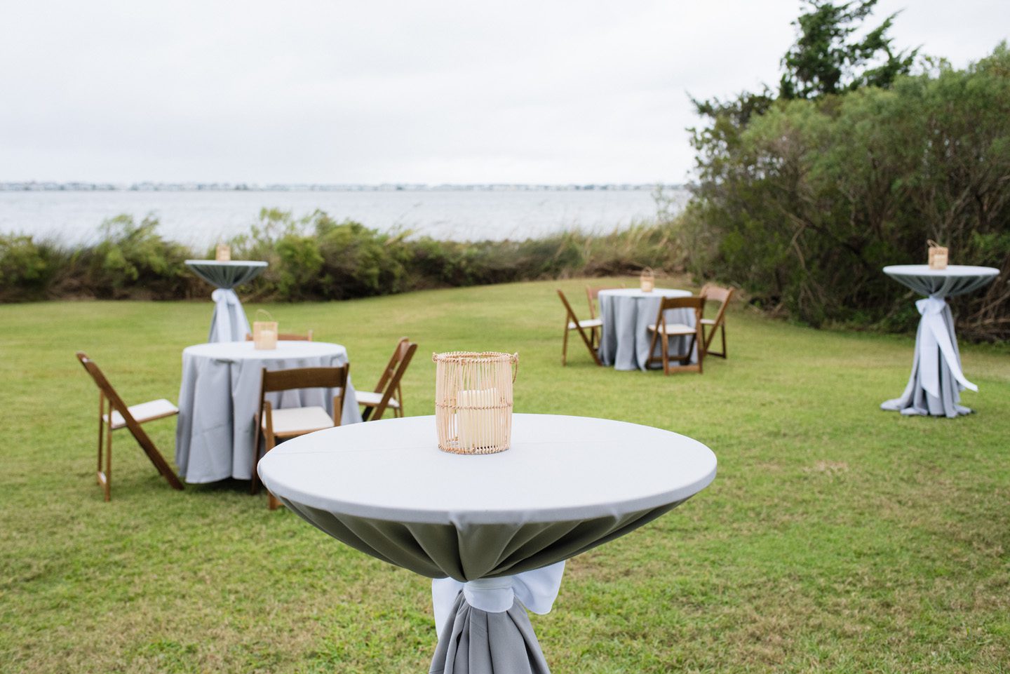 Wedding cocktail hour at Festival Park in Manteo